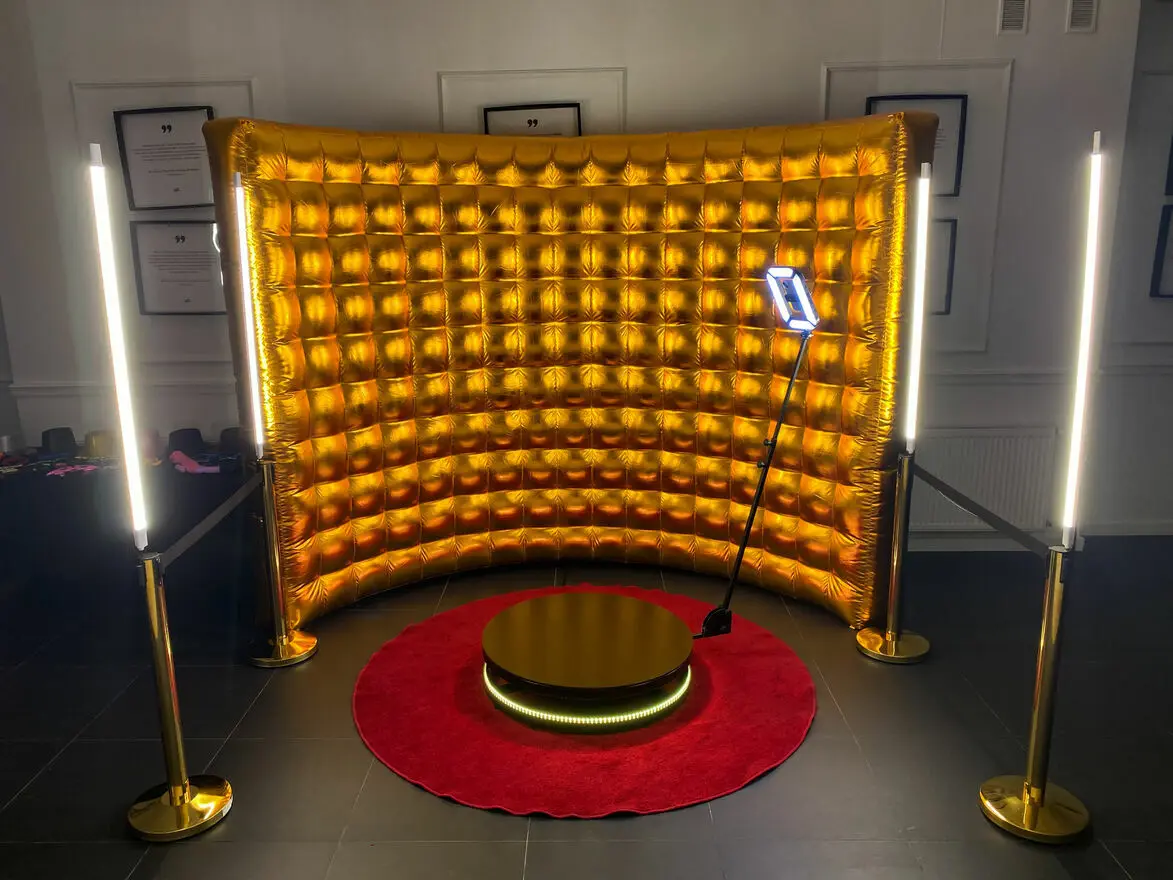 Wedding Party 10ft Photo Booth Backdrop Inflatable Wall Silver Or Gold Fotobudka 360 Photo Booth Wall  For Party  Event